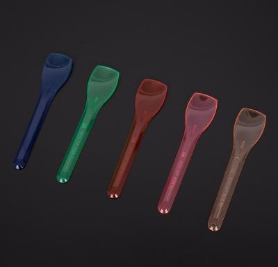 China 95mm Long Viable Neon Color Plastic Disposable Ice Cream Spoon for sale