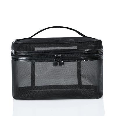 China High Quality Mesh Makeup Case Women Beauty Bag Makeup Bag Cosmetic Case Storage Custom Large Capacity for sale