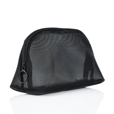 China Factory Wholesale Women's Fashion Large Black Organizer Mesh Cosmetic Bag Transparent Travel Portable Makeup Necessary Pouch Large Capacity for sale