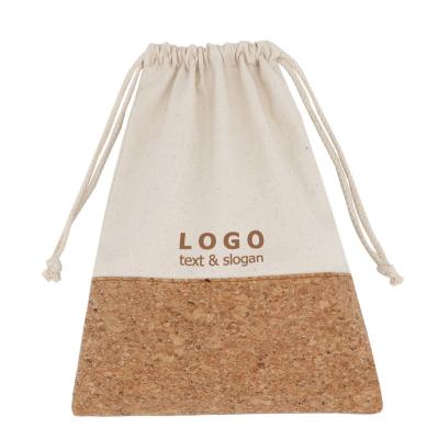 China Custom Promotional Cork Canvas Bag BSCI Cosmetic Cotton Splicing Cosmetic Drawing Bag Eco-friendly Factory for sale