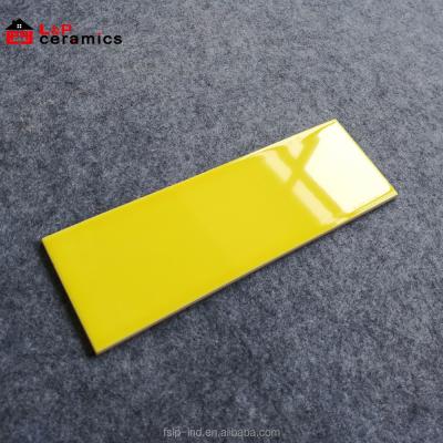 China USA Subway Flat Elegant Yellow Backsplash Ceramic Wall Tile 100x300 For Kitchen, Bathroom, Shower for sale