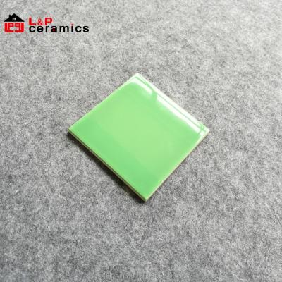 China USA Metallic Sleek Green 4x4 Glazed Ceramic Wall Tiles Subway Tile For Kitchen Backsplash, Bathroom, Shower for sale