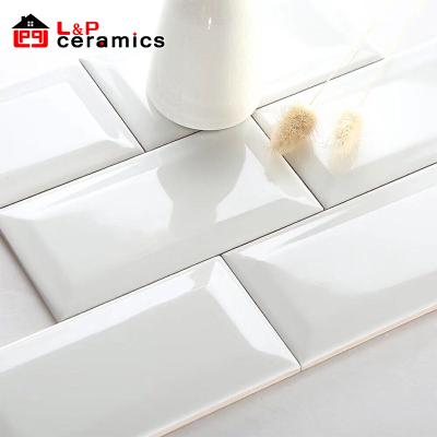 China Glazed Metallic Tiles USA Elegant Hewn Ceramic 3x6 Subway Glossy White Tile For Kitchen Backsplash, Bathroom Wall for sale