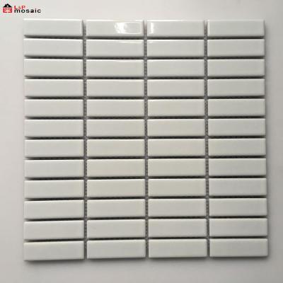 China White Color Parquet L&P Mosaic SZ030 Small Strip Ceramic Mosaic Slab For Wall And Floor for sale