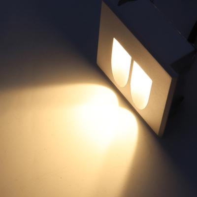 China Street 2 LED 3W Stair Light Motion Sensor Wall Lamp Outdoor Waterproof IP65 Recessed Stair Floor Lighting Outside for sale