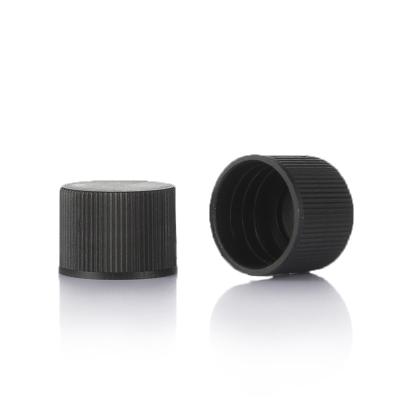 China Non Spill Mini 18mm Plastic Cap Screw Head Black Screw Cap Cover For Bottle for sale