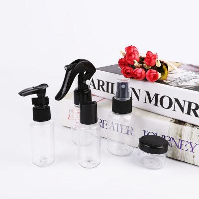 China Best Selling Cosmetic Plastic Travel Cosmetic Package Bottle Set Five Piece Suit Container Cosmetic Sets for sale