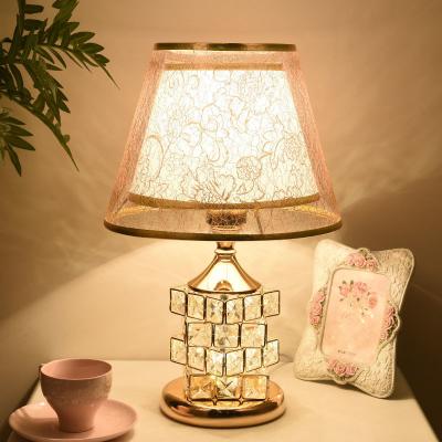 China Postmodern Crystal Wedding Charging Table Lamp Bedroom Bedside Lamp Household Simple Modern Warm Romantic Wedding Decoration Wedding Room for sale