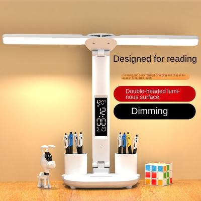 China Contemporary Desk lamp learning college student dormitory eye protection plug-in bedside lamp desk reading multi-functional pen holder lamp for sale