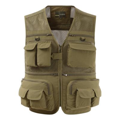 China Men's Summer Mesh Oversized Vest Breathable Multi-pocket Vest for sale