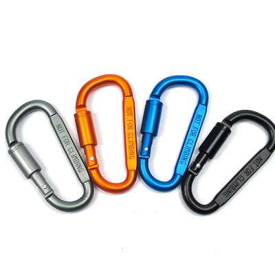 China Snap Hook Key Chain Carabiner Aluminum D-Clip Locking Carabiner Outdoor Camping Raising EDC Backpack Carabiner Key Chain for sale