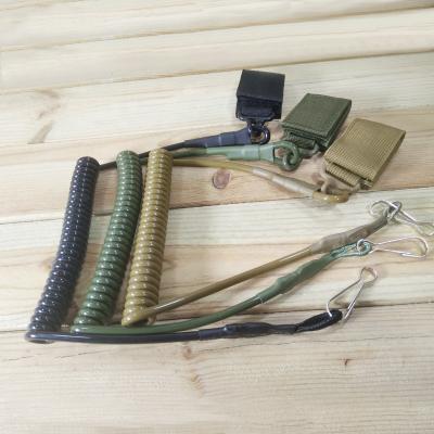 China Military Hand Gun Sling Combat Elastic Safe Spring With Magic Belt Tactical Lanyard Sling Pistol for sale