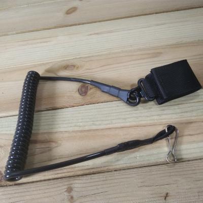 China Quick Lanyard Coiled Wire Secure Sling Molle Tactical Gun Universal Tether Advances Control Spreading Military Sling Military Pistol Gun for sale