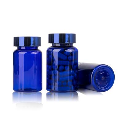 China Medicine 3 Ounce 4 Ounce Plastic Bottle Pill Bottles Blue Plastic Medicine Bottles With Child Resistant Lid for sale