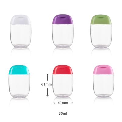 China Personal Care Wholesale 1oz ACP Hand Sanitizer Transparent Bottles Mini Hand Sanitizer Flip Plastic Bottle for sale