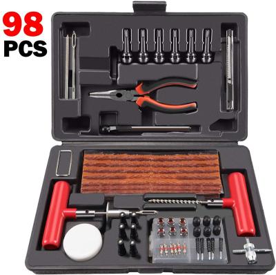 China Tubeless Flat Type Tire Puncture Repair Bike Steel Motorcycle Tool Kit for sale