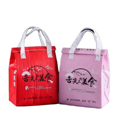 China Eco - Friendly Custom Nonwovens Take Away Bag Lunch Bag Hand Held Cooler Bag for sale