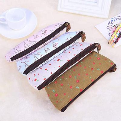 China 2022 reusable new reusable custom printed logo 100% cotton canvas colorful zipper cosmetic bag for sale