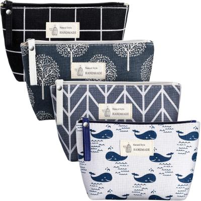 China New Style Wholesale Cotton Canvas Toiletry Pouch Reusable Travel Makeup Cosmetic Bag For Woven for sale