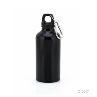 China Sustainable hot sale 500ml sport single wall aluminum bottle with pp lid and metal carabiner for sale