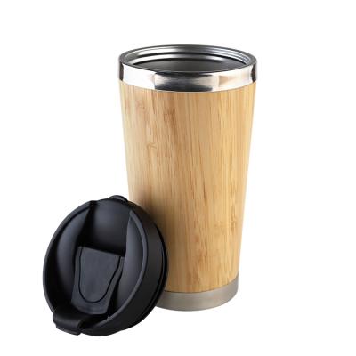 China 410ml 2021 Disposable Bamboo Cup Coffee Mug Eco Friendly Travel Cup With Flip Lid for sale