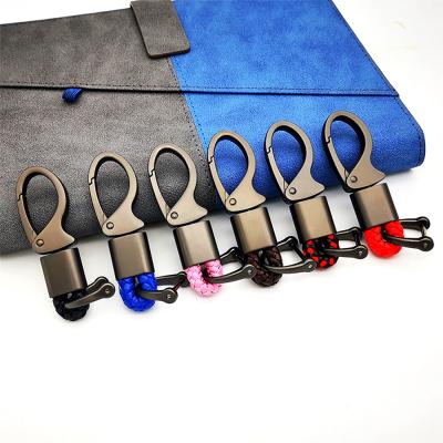 China High Quality Luxury Car Leather Man Rope Keyholder Woven Key Chain With Clasp Key Chain For Car Key for sale