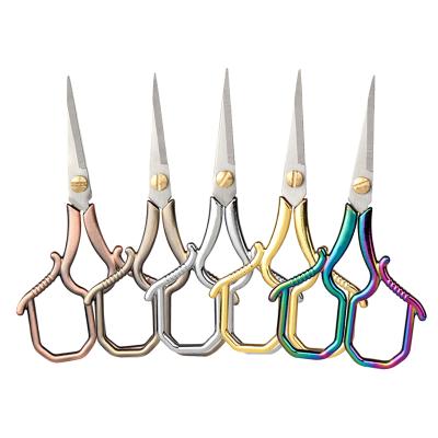 China Retro Beautiful Mini Retro Embroidery Scissors Plum Flower Antique Scissors Stainless Steel for sale