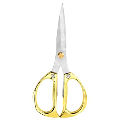 China Hot Selling Fashion Stainless Steel Kitchen Scissors With Zinc Alloy Golden Handle for sale