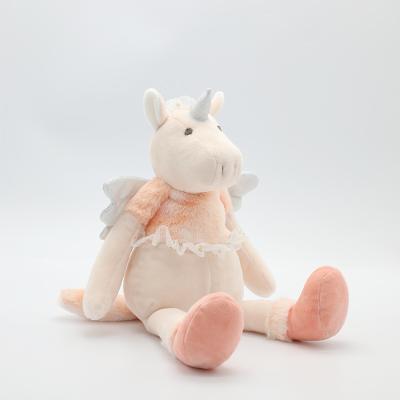 China 2020 New Cute Plush Stuffed Unicorn Soft Toy With Dress Wing for sale