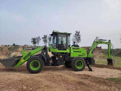 China Groene 1.2cbm 2 Tonmz40-45 Multifunctionele Backhoe Lader Te koop