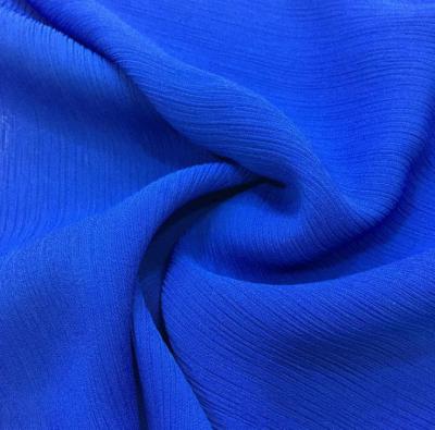 China Polyester Crepe Chiffon Fabric Fusible Chiffon Due For Full Dress Trimming Wedding Fabric for sale