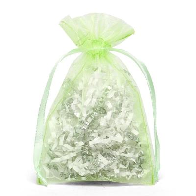 China Gift Packaging Premium Quality Green Lime Organza Jewelry and Gift Packaging Pouch In Stock for sale