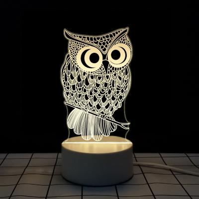 China Decoraion 3D Romantic LED Night Light Lamp Base Laser Engraved Custom Creative Double Notepad Can Write Acrylic Table Desk Base LED Lamp DIY Night for sale