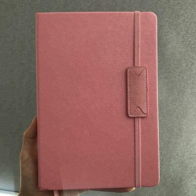 China Custom PU Leather Promotional Hardcover A5 Notebook With Pocket And Pen Holder for sale