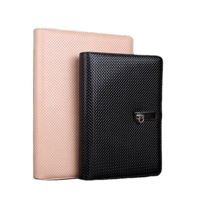 China Luxury Refillable Loose-Leaf Ring Binder PU Organizer Leather Notebook Hardcover Book Notebook For Women for sale