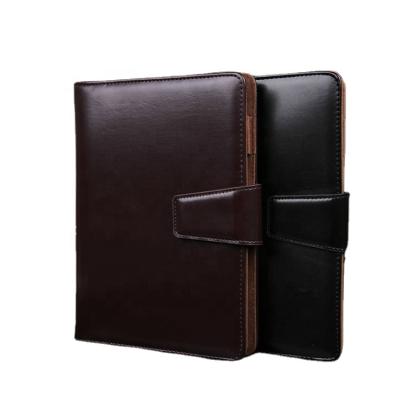 China A5 A4 Hardcover Loose-Leaf Refillable Notebook PU Cover Meeting Leather Book for sale