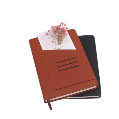 China 2020 A5/A6 Hardcover Book Customized Cross Grain PU Leather Notebook with Phone Pocket and Sorting Box for sale