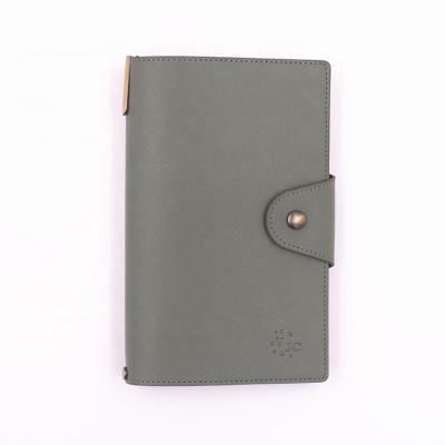 China 2021 Travel Handmade Notebook Leather PU Cover Notepad Travel Journal With Tape for sale