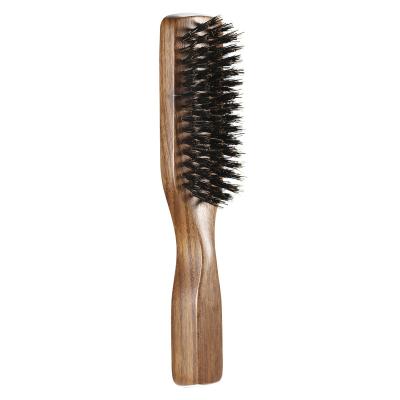 China Waterproof Professional Best Quality Natural Wood Boar Stiffens Club Brush For Men's Beard Brush for sale