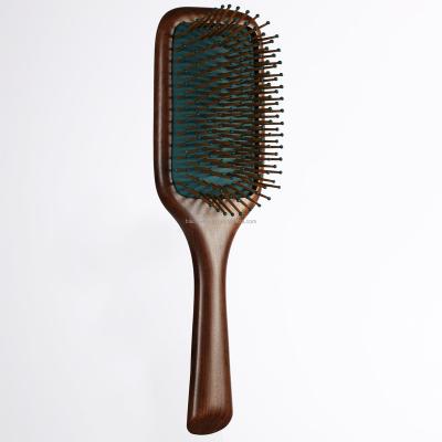 China Bristle Hair Brush Black Walnut Paddle Cushion Waterproof Nylon Wooden Hair Brush for sale