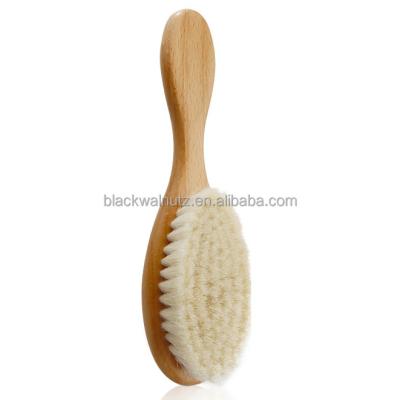 China Salon Professional Wooden Soft Baby Hair Brush and Comb Healthy Kit Wooden Baby Hair Brush Set for sale