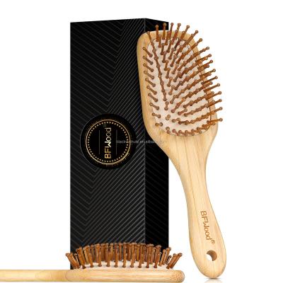 China High Quality Personal Care Bamboo Hair Brush Male And Female Pins Bubble Hair Brush Ball Top Bamboo Tip for sale