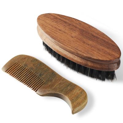 China Waterproof High Quality Natural Men's Beard Brush and Wooden Comb Set for sale