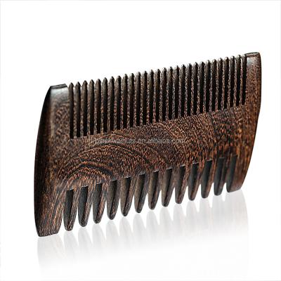 China Beauty Care Makeup Tools Factory Direct Logo Available Wooden Beard Comb Black Sandalwood Wood Custom Anti Static Pocket Comb Coffee Comb Pocket Mustache For Men for sale