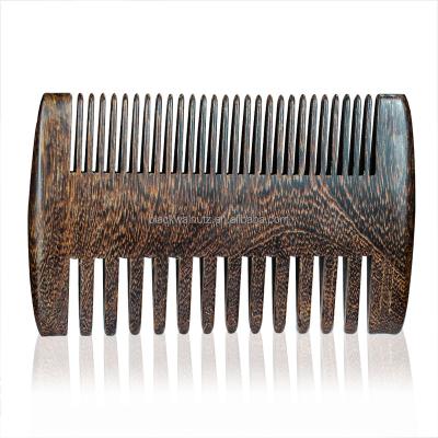 China Men's OEM Customized Logo Wood Beard Beauty Care Makeup Tools Beard Grooming Comb Brush Dual Styling Tools for sale