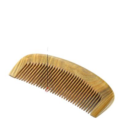 China New Product Green Sandalwood Beard Comb 11cm Waterproof Curved Small Comb Anti-satic for sale