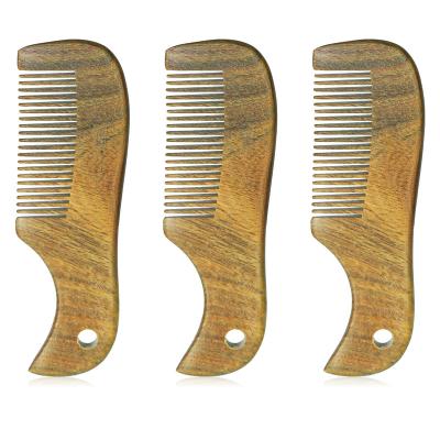 China Gift 100% Natural Sandalwood Comb Portable Sandalwood Beard Comb Small Mini for sale