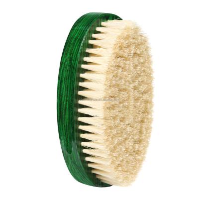 China Waterproof 360 Wave Green Wood Grain Hair And Beard Recycling Brush for sale