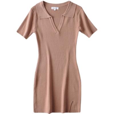 China Comfortable Popular Custom Knitted Dress Anti - Wrinkle Dress Apparel Women Knit Dress for sale