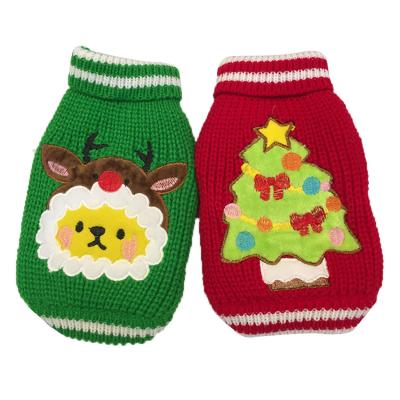 China Autumn And Winter Christmas Holiday Fashion Stocked Cute Dog Sweater Cat Pet Clothes Coat for sale